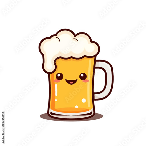 Cute Beer Icon Mascot Design Very Cool
