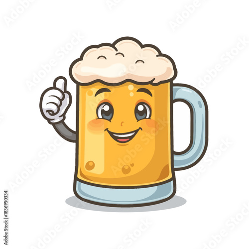 Cute Beer Icon Mascot Design Very Cool