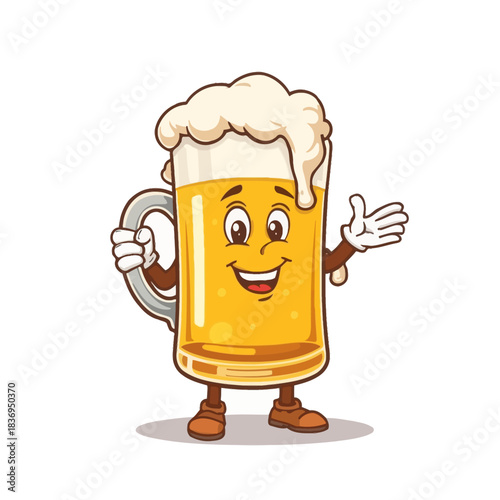 Cute Beer Icon Mascot Design Very Cool