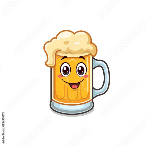 Cute Beer Icon Mascot Design Very Cool