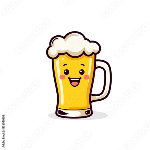 Cute Beer Icon Mascot Design Very Cool