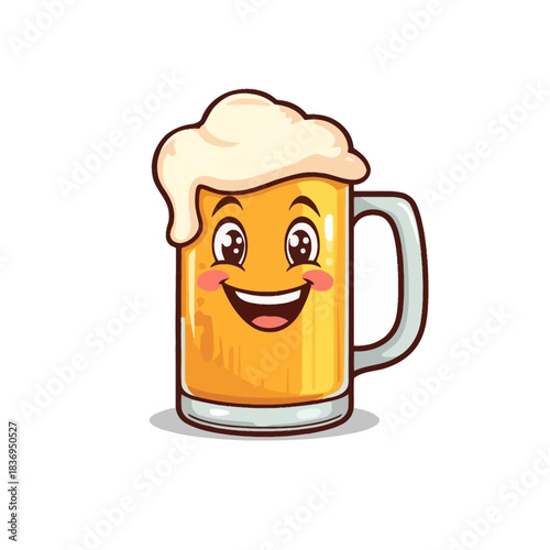 Cute Beer Icon Mascot Design Very Cool