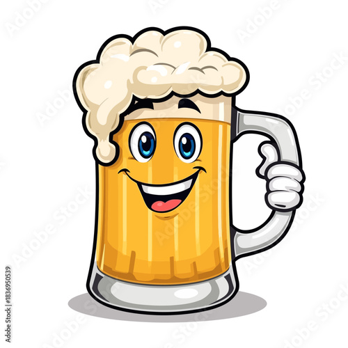 Cute Beer Icon Mascot Design Very Cool