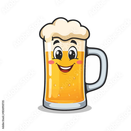 Cute Beer Icon Mascot Design Very Cool
