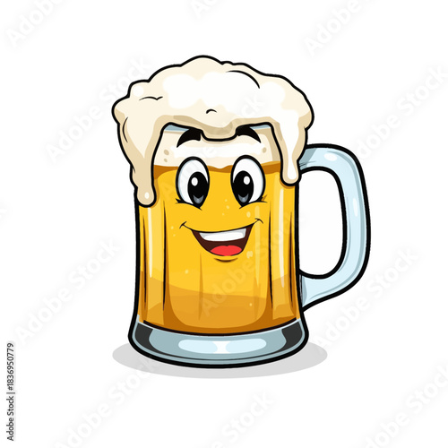 Cute Beer Icon Mascot Design Very Cool