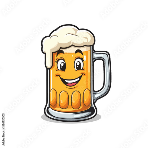 Cute Beer Icon Mascot Design Very Cool