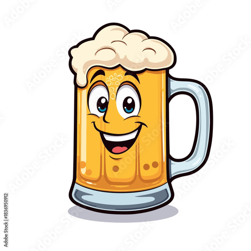 Cute Beer Icon Mascot Design Very Cool