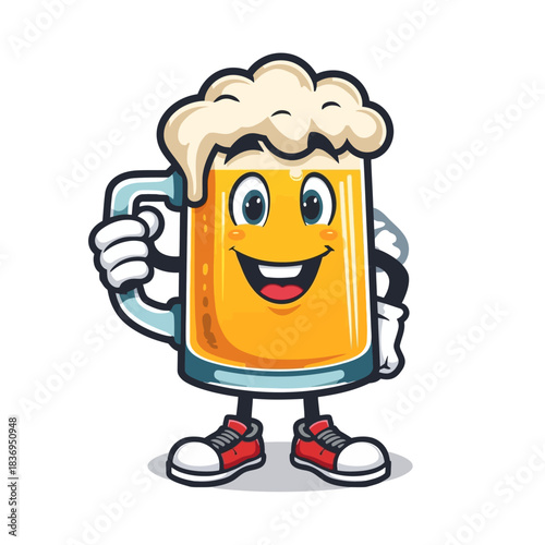 Cute Beer Icon Mascot Design Very Cool