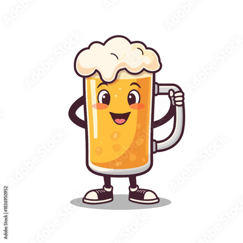 Cute Beer Icon Mascot Design Very Cool