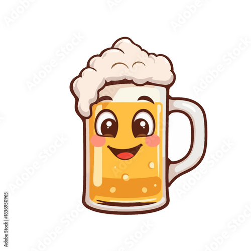 Cute Beer Icon Mascot Design Very Cool