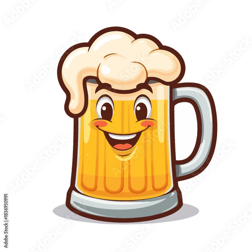 Cute Beer Icon Mascot Design Very Cool