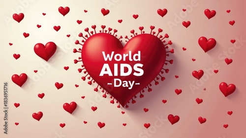 A large red heart surrounded by smaller red hearts, great for love and Valentine's Day themes