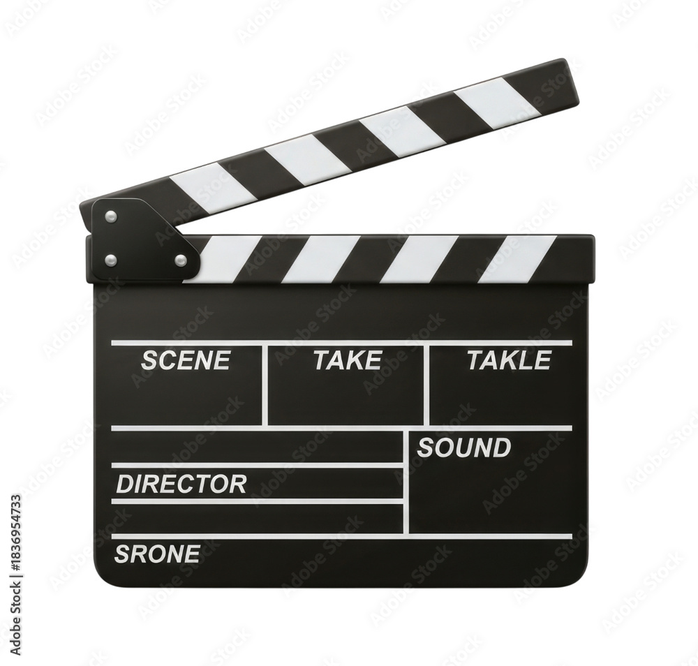 Fototapeta premium Clapperboard for filmmaking transparent background cutout png