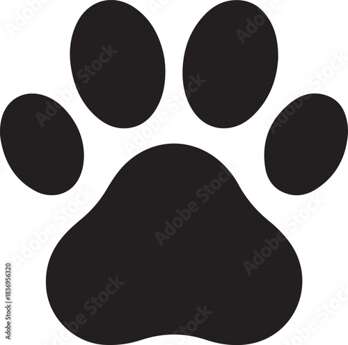 Dog or cat paw print flat icon 