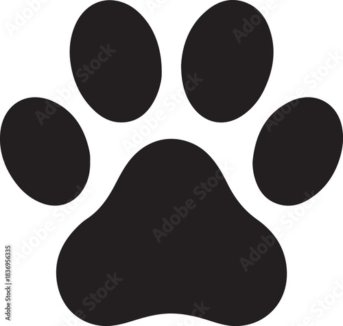 Dog or cat paw print flat icon 