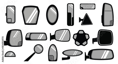 Various car side view mirrors set