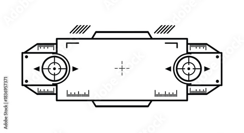 Technical drawing of a modern rifle scope