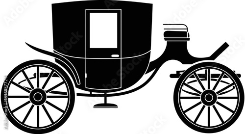 Vintage horse drawn carriage silhouette