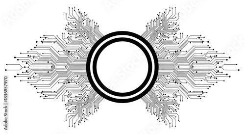 Modern circuit board design with circular element