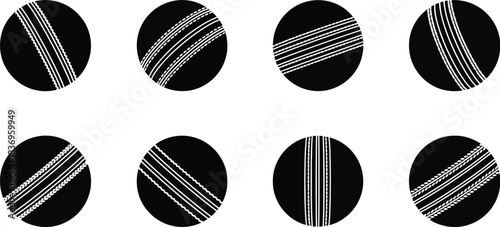 Arrangement of black and white circles with varying linear patterns inside