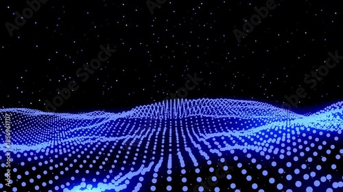 Neon Quantum Particle Wave Background