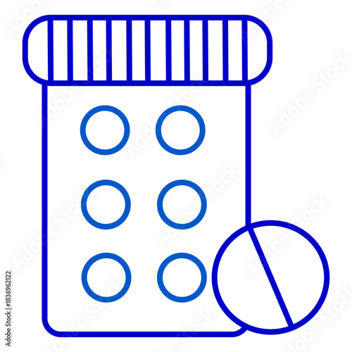 Outline Pill Bottle Tablet