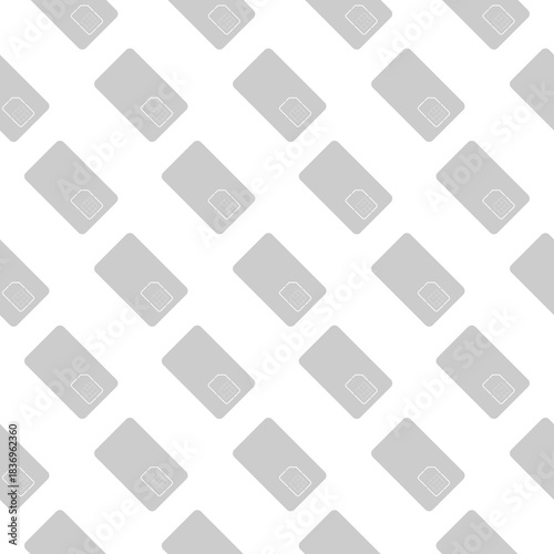 Sim card isolated seamless pattern isolated on white background