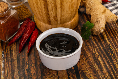 Asian unagi sauce in the bowl