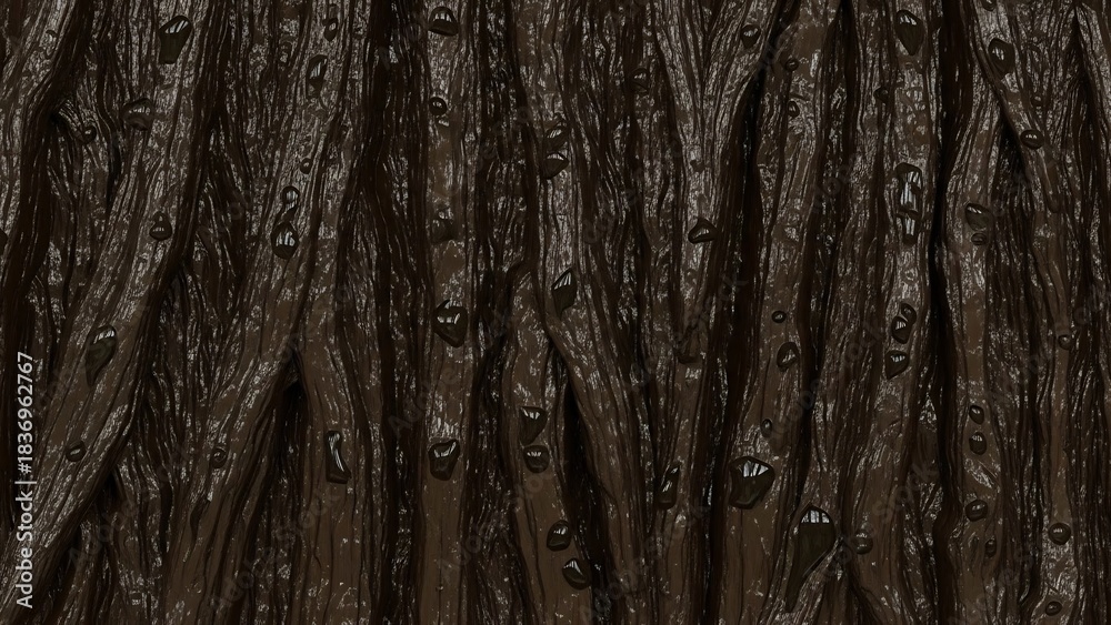 Obraz premium Dark and Textured Tree Bark Background with Knots and Grooves.