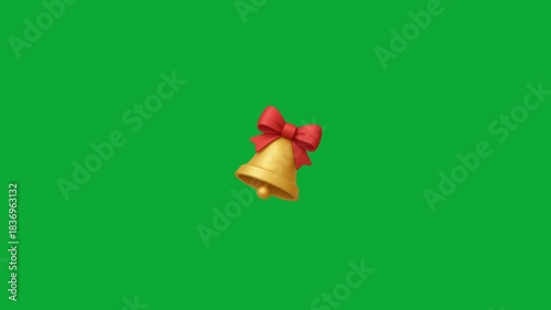 Christmas Bell Animated on Greenscreen Background