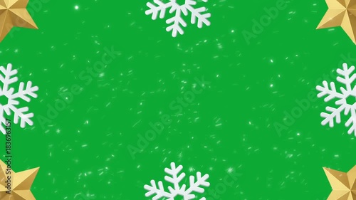 Animated Christmas ornaments with copy space in greenscreen background, Ready to use animated christmas background. 4K 