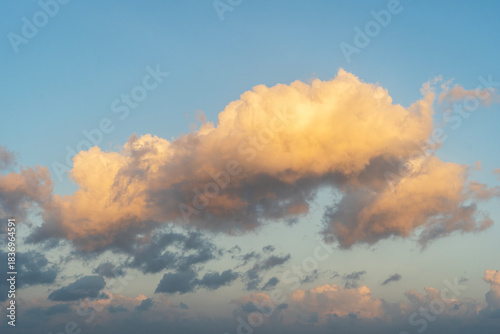 Sunset sky background, with colorful clouds. Evening colors.