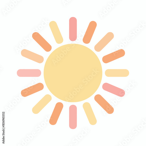 Cute Sun Icon in Pastel Colors — Vector Illustratio