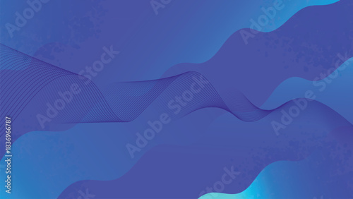 Abstract Blue Wavy Gradient Background