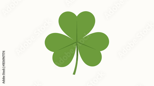 A solitary vibrant green three-leaf clover, a widely recognized concept and emblem of good fortune, prosperity, and the essence of nature's simple beauty, presented on a clean, isolated background