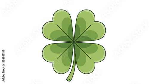 A vibrant illustration of a lucky four-leaf clover, symbolizing good fortune and success, perfect for St. Patrick's Day celebrations or as a charm for good luck