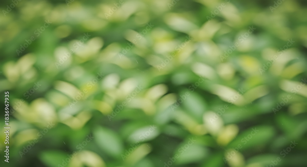 Fototapeta premium Soft focus image of a lush green plant with vibrant leaves, creating a natural bokeh effect