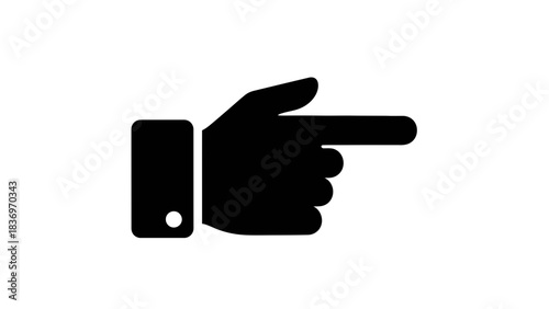 Pointing Hand Right Icon Illustration – Direction Gesture Silhouette Symbol