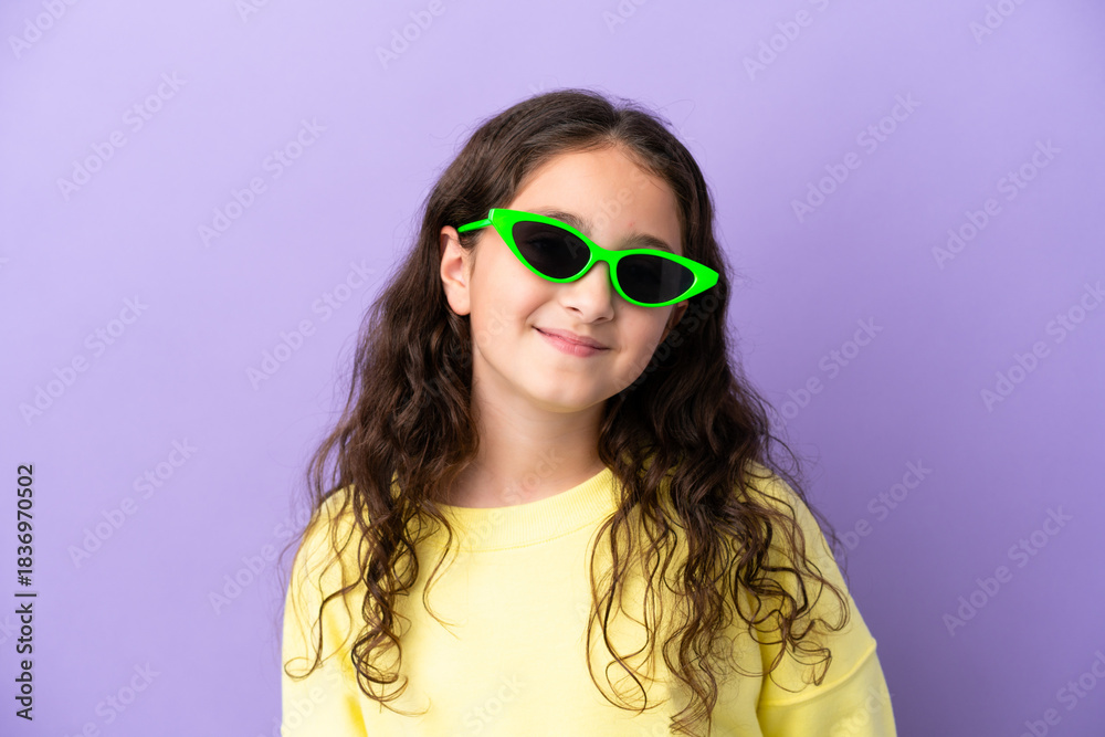 custom made wallpaper toronto digitalLittle caucasian girl isolated on purple background