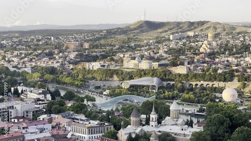 Overlooking the city centre of Tbilisi, Georgia.