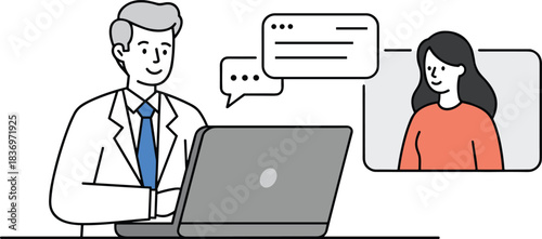 An illustration of a kind, focused senior woman with gray hair and glasses sitting and using a dark gray tablet device on a table, representing digital literacy .