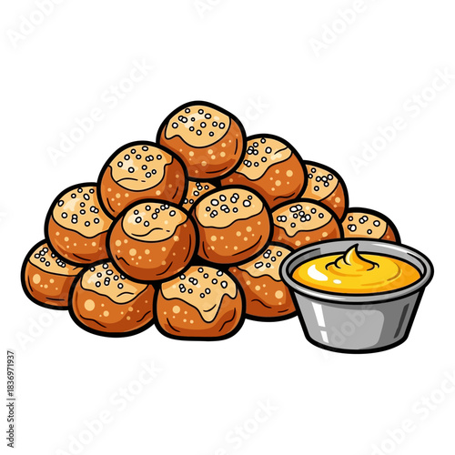 Delicious crispy fried appetizers served alongside a savory dipping sauce