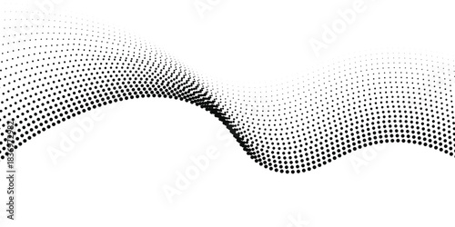 abstract simple creative black white dot blend wave design.