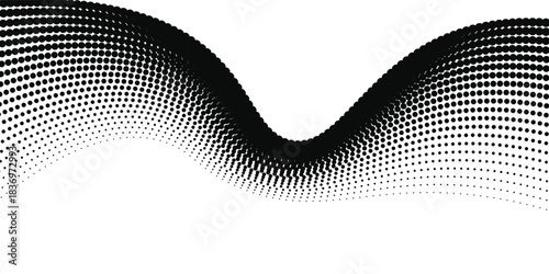 abstract simple creative black white dot blend wave design.