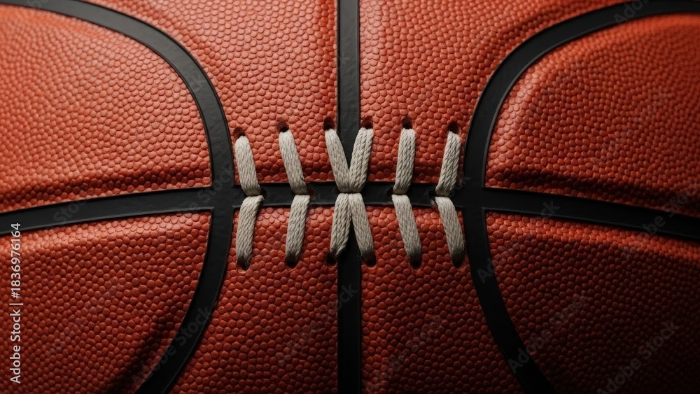Obraz premium Close-up of an Orange Basketball Texture