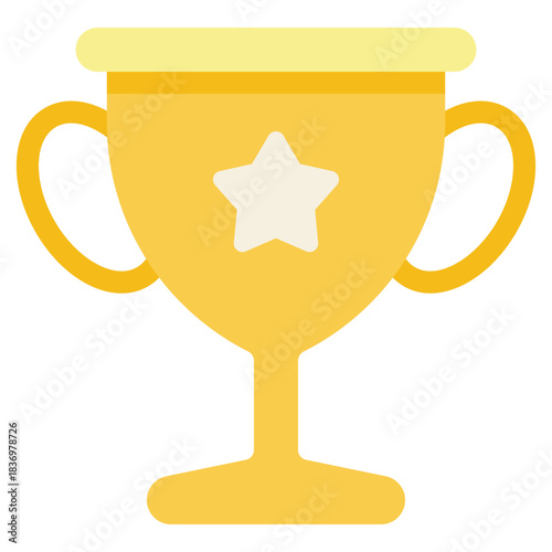 trophy cup with star symbol flat icon