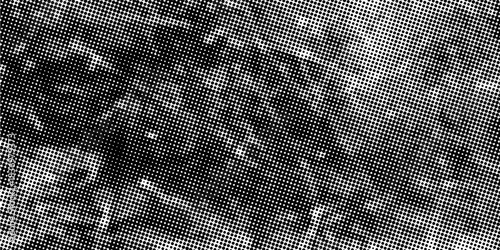 Abstract halftone pattern with gradual transition of black dots on white
