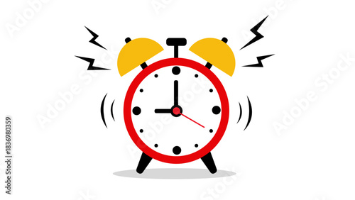 Ringing Alarm Clock Vector Illustration