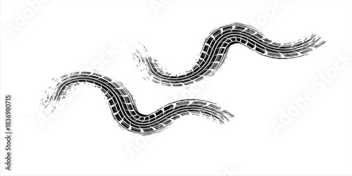 Tire track. Car, bike, motorcycle