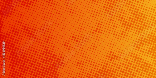 Modern orange pop art background with halftone dots design in comic style, vector illustration EPS10